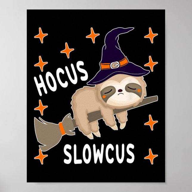 Póster Hocus Slowcus Cute Graciosa Eslora Halloween Ropa  (Frente)