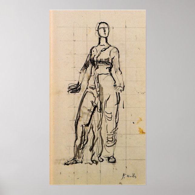 Póster Hodler - Figura de pie con ropaje 1913 (Frente)