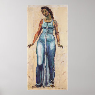 Póster Hodler - Figura Femenina En Un Vestido Azul 1...