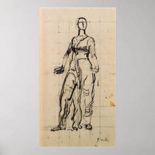 Póster Hodler - Figura permanente de raped 1913