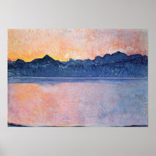 Póster Hodler - Lago Lemán, Mont Blanc, Luz Moral 1...