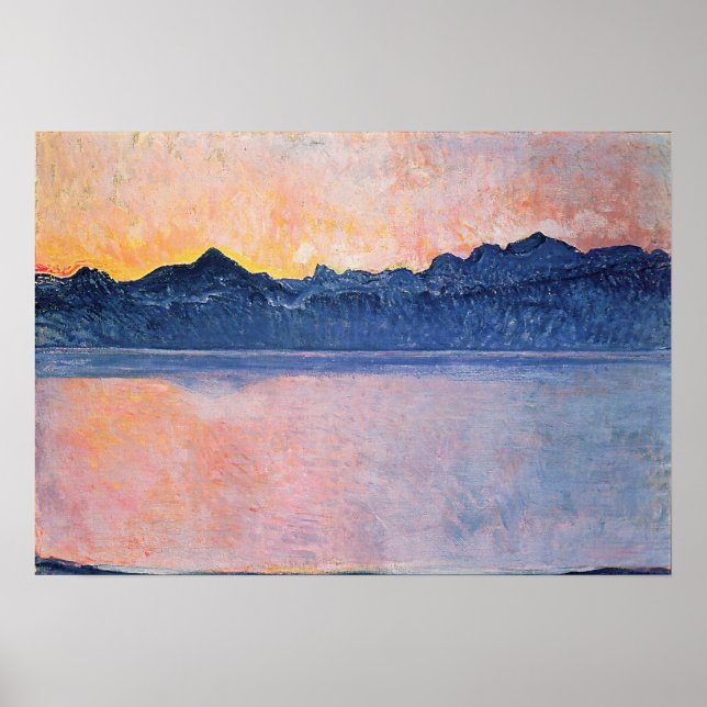 Póster Hodler - Lago Lemán, Mont Blanc, Luz Moral 1... (Frente)