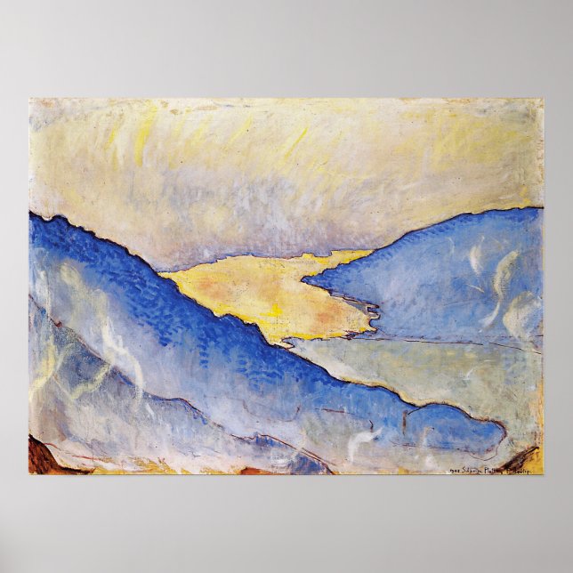 Póster Hodler - Niebla Por La Noche En El Lago Thun 1908 (Frente)