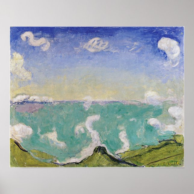 Póster Hodler - Paisaje De Caux Con Nubes En Ascenso 1917 (Frente)