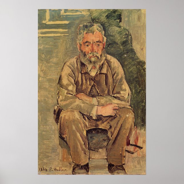 Póster Hodler - Sitting Bartiger Man 1884 (Frente)