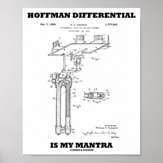 Póster Hoffman Differential is My Mantra US Patent Design