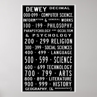 Póster Hogar biblioteca Dewey Decimal Busroll