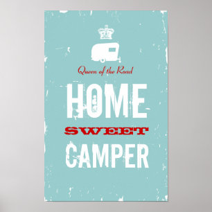 Póster Hogar, camper dulce - Reina de la carretera RV