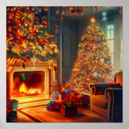 Póster Hogar con Navidades