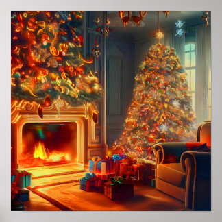 Póster Hogar con Navidades