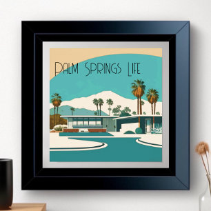 Póster Hogar de acuarela de Palm Springs de época
