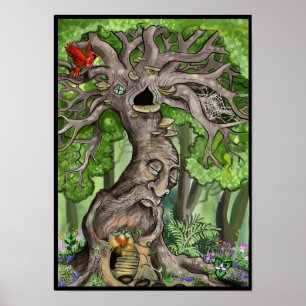 Póster Hogar de árbol de hadas