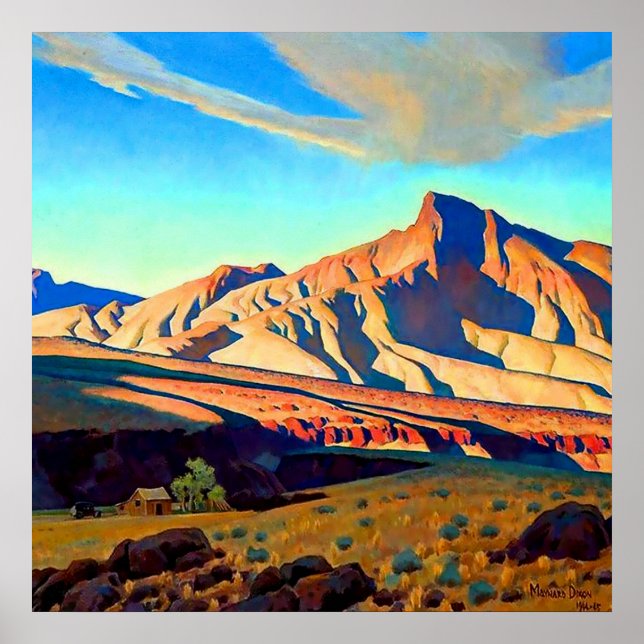Póster "Hogar de la Rata del Desierto" por Maynard Dixon (Frente)
