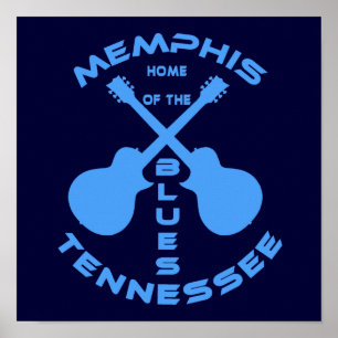 Póster Hogar de Memphis, Tennessee de los azules