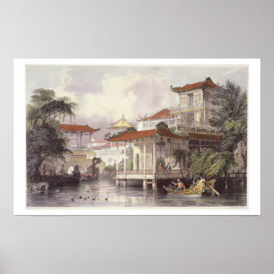 Póster Hogar de un cantón cercano mercantil chino, de