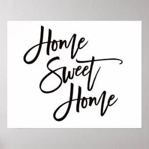 Póster Hogar Dulce Hogar Elegante Letra Negra