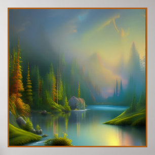 Póster Hogar dulce hogar en el bosque