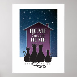 Póster Hogar dulce hogar - Familia feliz