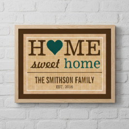 Póster Hogar Dulce Hogar Personalizado Bienvenidos Famili
