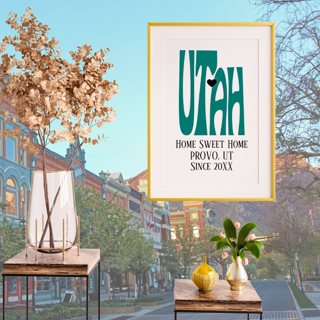Póster Hogar dulce Provo Utah Mapa verde del estado (Subido por el creador)