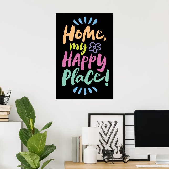 Póster ¡HOGAR, mi lugar feliz! Neon Chalk - Homebody (Oficina en casa)