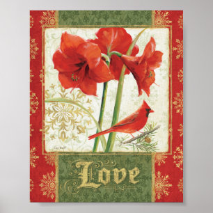 Póster Hogar para el amor del Amaryllis del navidad