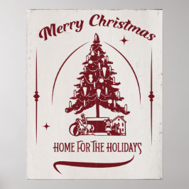 Póster Hogar para las fiestas Vintage Diseño