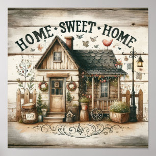 Póster Hogar Rústico Dulce Hogar 2
