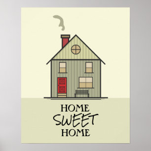 Póster Hogar Sweet Home Cita Cute House