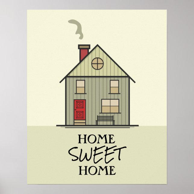 Póster Hogar Sweet Home Cita Cute House (Frente)