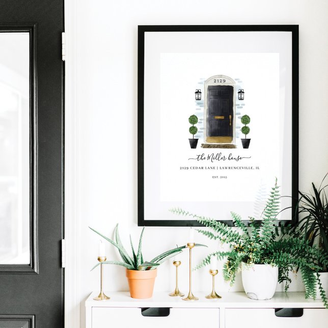 Póster Hogar Sweet Home Family Black Watercolor Door (Subido por el creador)
