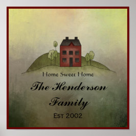 Póster Hogar Sweet Home Family Name Wall Print