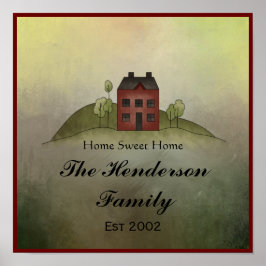 Póster Hogar Sweet Home Family Name Wall Print