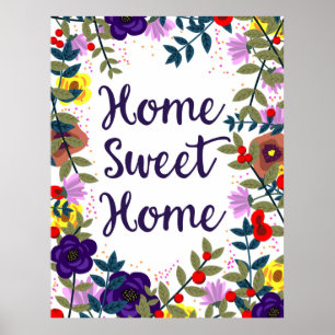 Póster Hogar Sweet Home Floral Reef