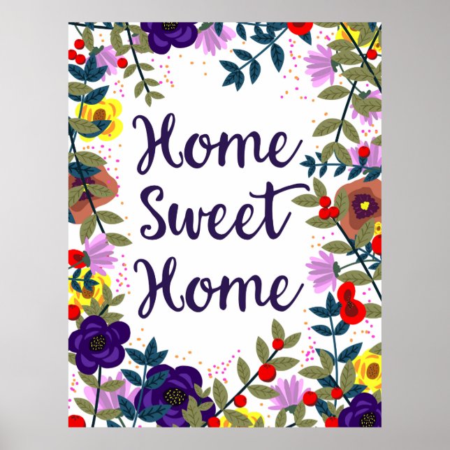 Póster Hogar Sweet Home Floral Reef (Frente)