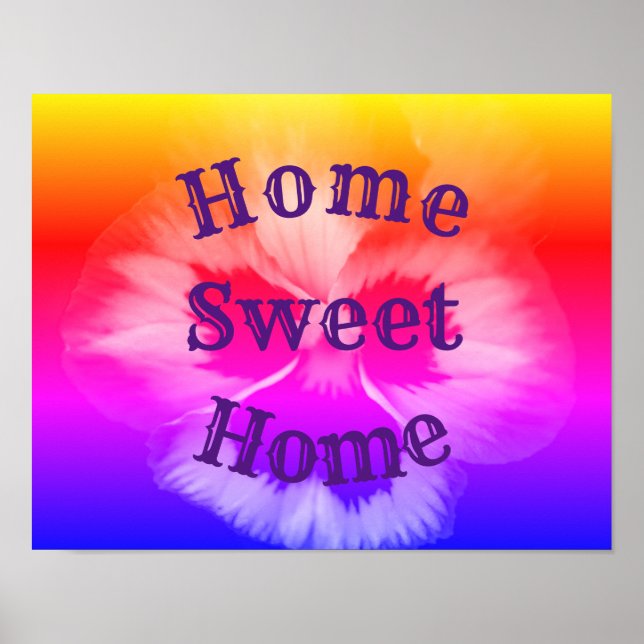 Póster Hogar Sweet Home Pansy Flower (Frente)