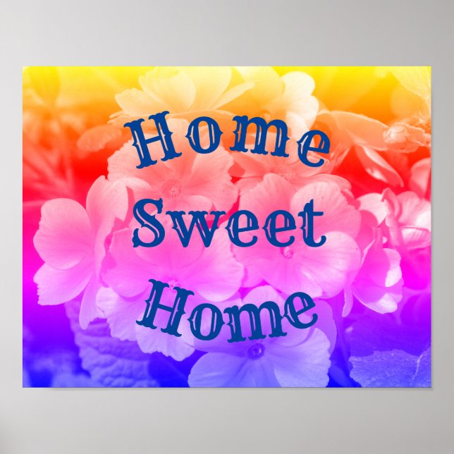 Póster Hogar Sweet Home Primrose Flowers (Frente)