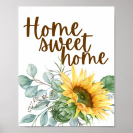 Póster Hogar Sweet Home Sunflower