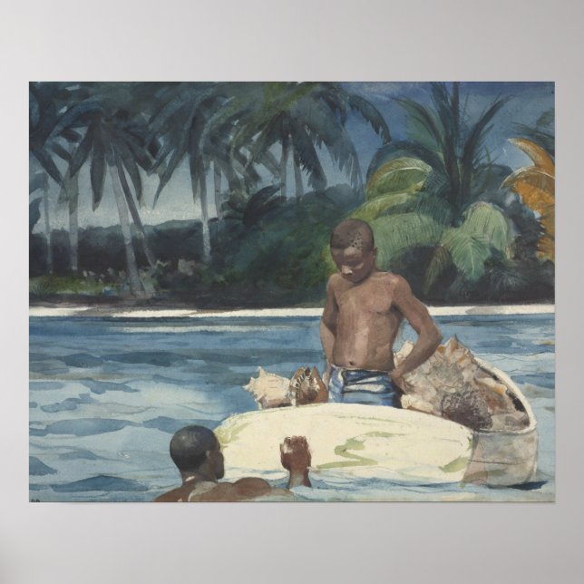 Póster Hogar Winslow - Buceadores del oeste de India (Frente)