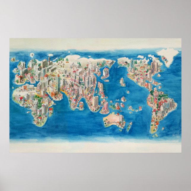 Póster Hogares dulces - La aldea global se urbaniza (Frente)