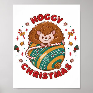 Póster Hoggy Navidades Hedgehog