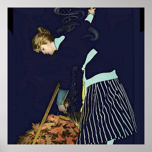 Póster Hoguera de hojas de otoño de C Coles Phillips (Frente)