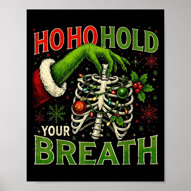 Póster Hoho Hold Your Breath Funny Nurse Christmas  (Frente)