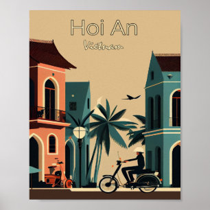 Póster Hoi An Vietnam Minimalista Vintage Travel Poster