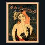Póster Hoja Art Decó Música A La Boheme 16 x 20 Poster<br><div class="desc">Hoja Art Decó de época "A La Boheme" de Jacco. medidas posters 16 x 20</div>