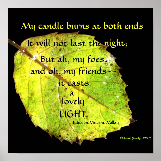 Póster Hoja brillante de oro negro contra negro (Frente)