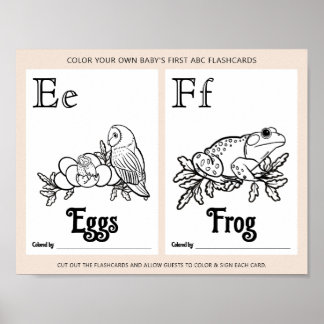 Póster Hoja de actividades de color de tarjetas de presen
