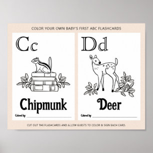 Póster Hoja de actividades de color de tarjetas de presen