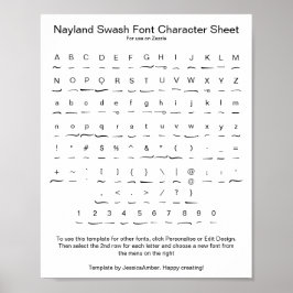 Póster Hoja de caracteres del tipo Swash de Nayland para 
