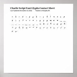 Póster Hoja de Contacto de Glifos de la Fuente Charlie Sc